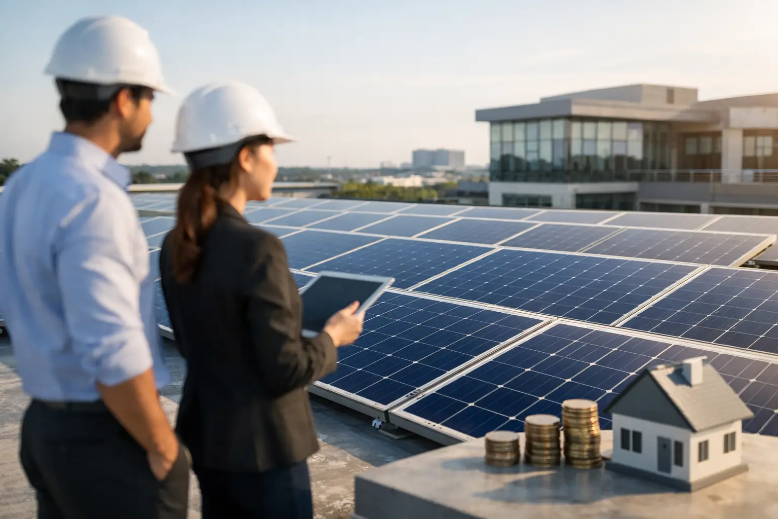 Sistema fotovoltaico em imóvel empresarial