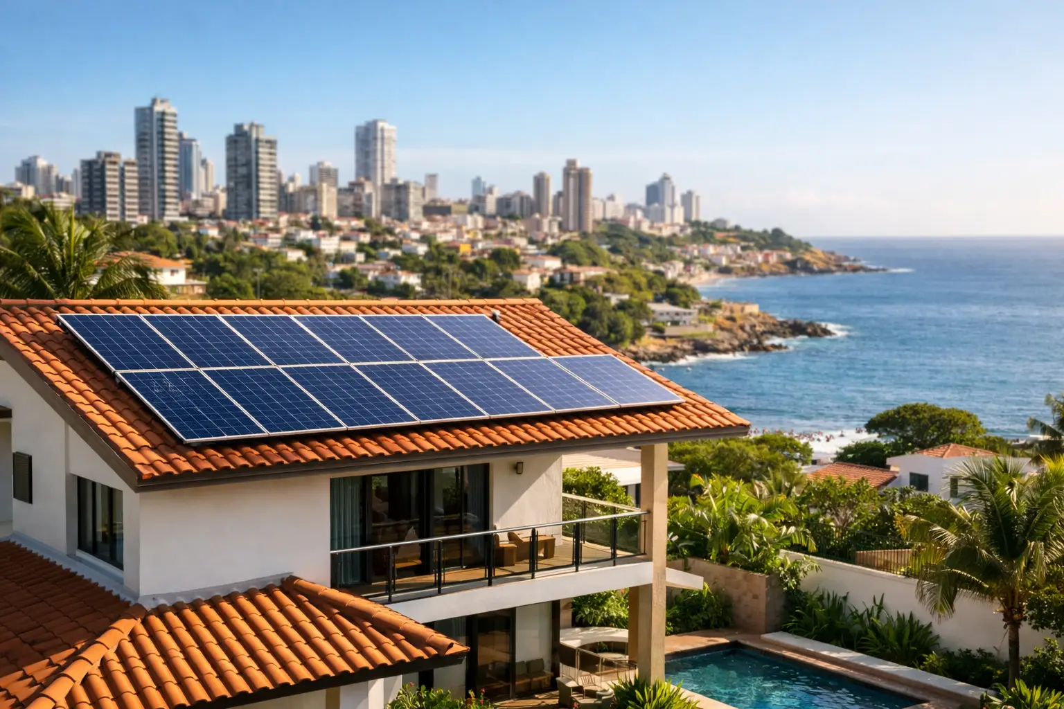 Residência com sistema de energia solar em Salvador
